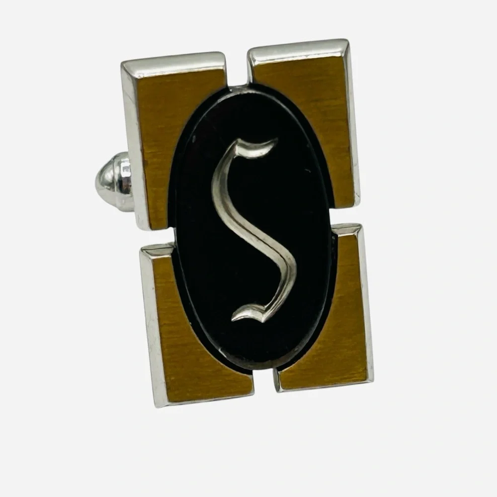 Vintage Hickok S Initial Two Tone Cuff Links